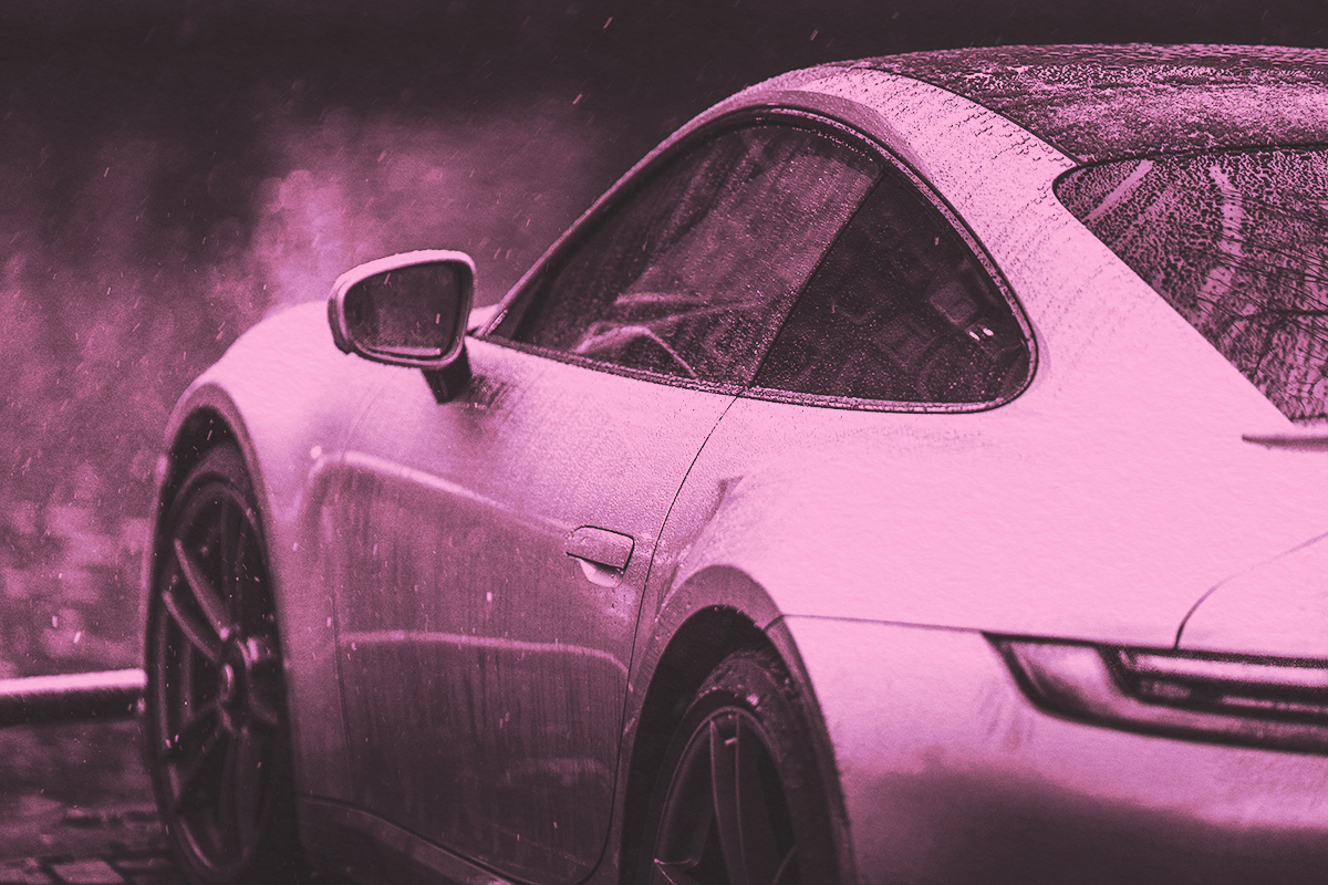 Close-up of a Porsche exterior