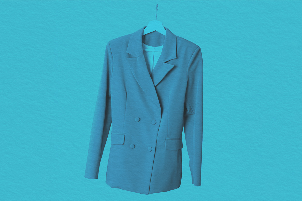 blazer on coat hanger