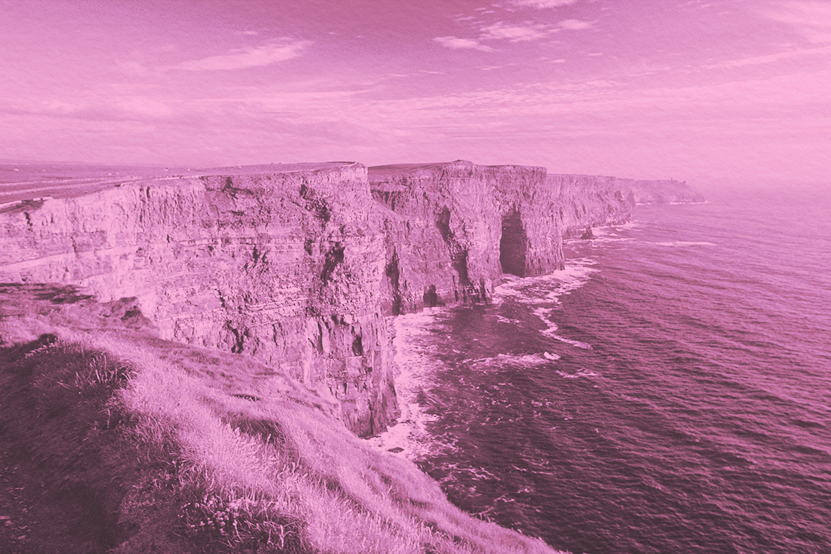 Cliffs of Moher from overlook, in Ireland