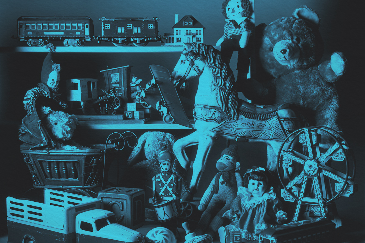 A collection of antique toys