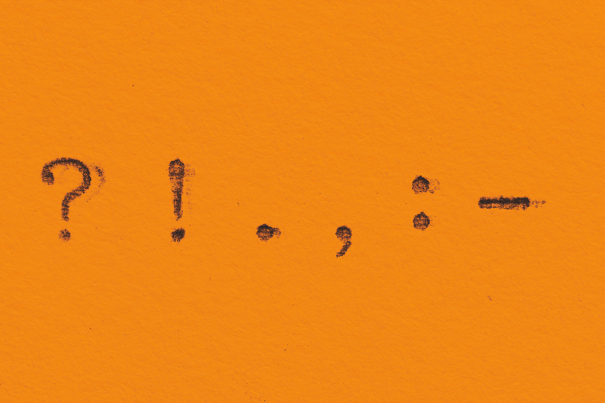 punctuation marks from typewriter