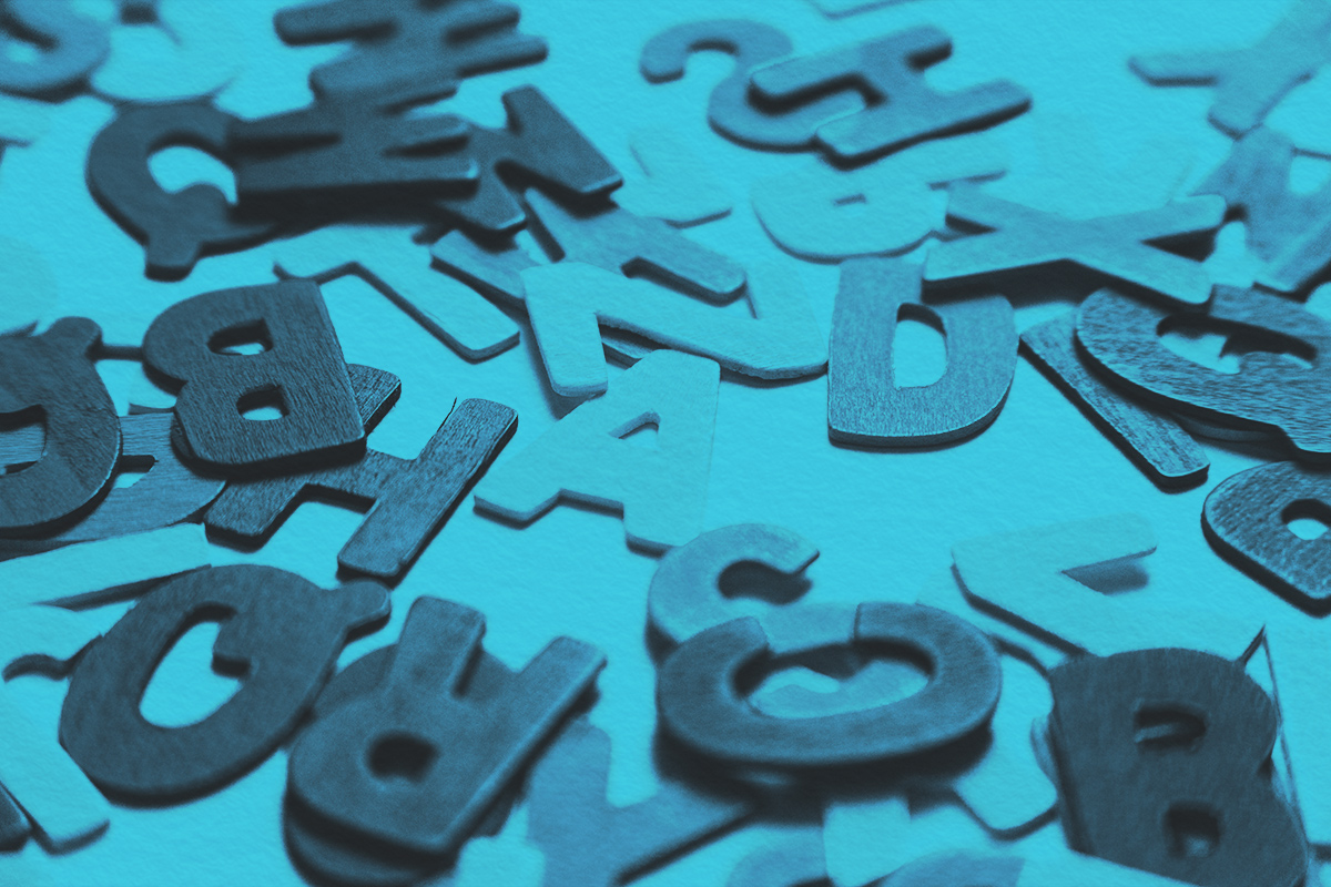 Close-up of wooden letters