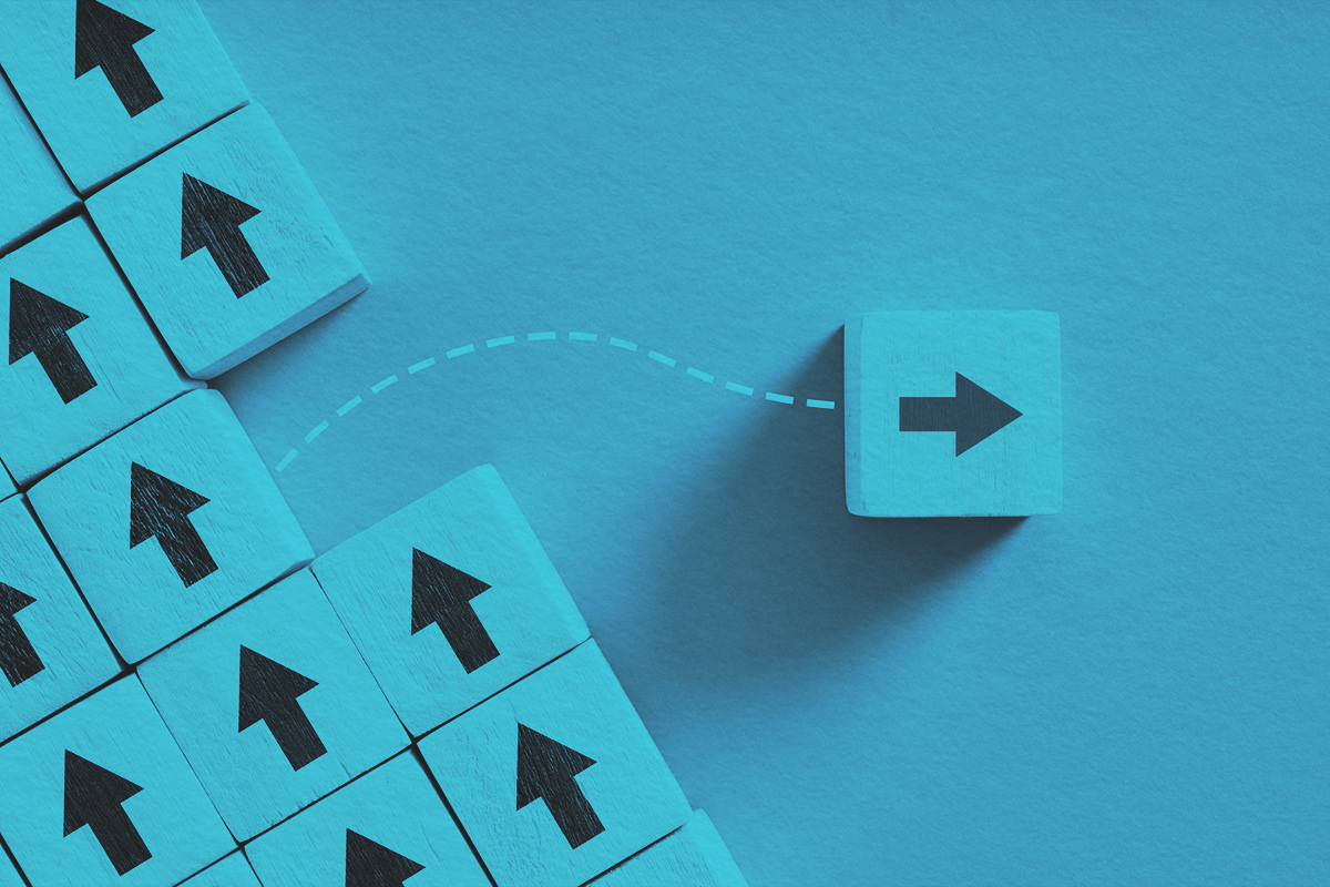 individuality, difference, and standing out from the crowd concept