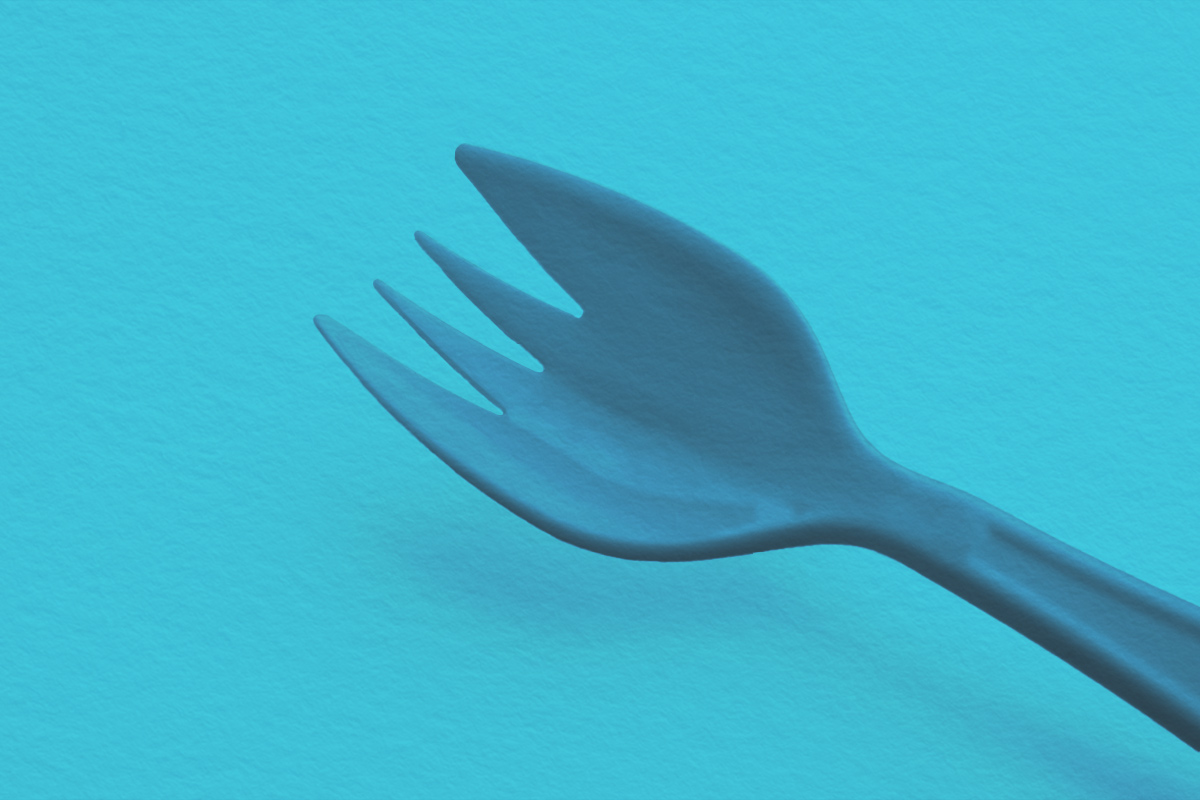 Close up a plastic spork