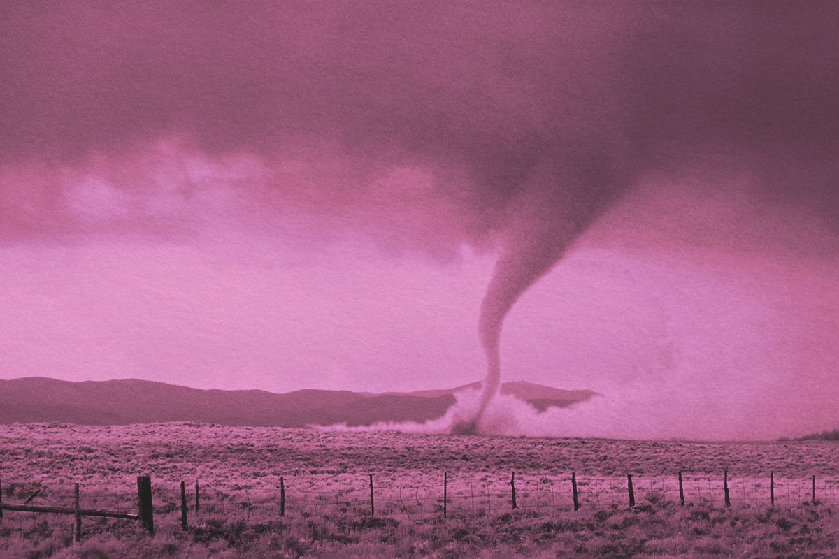 Large tornado in a field