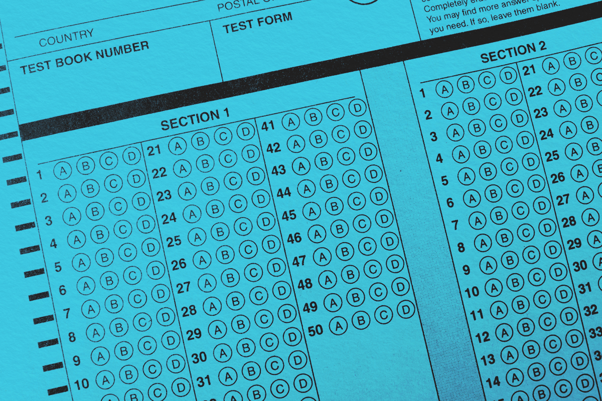 Empty Answer sheet of test form