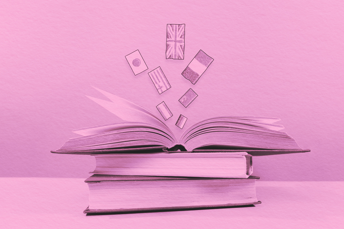 concept of learning foreign languages through books