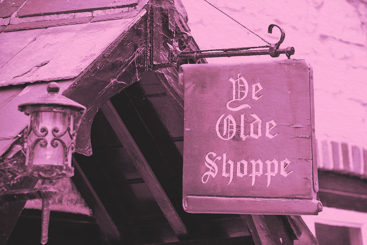 Ye Olde Shoppe sign