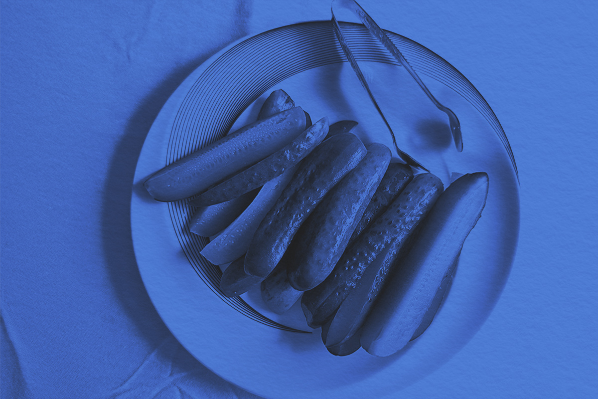 Plate filled with pickles