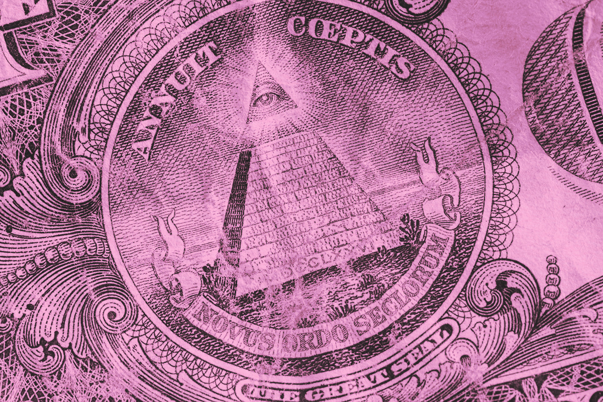 Close-up of a one dollar bill