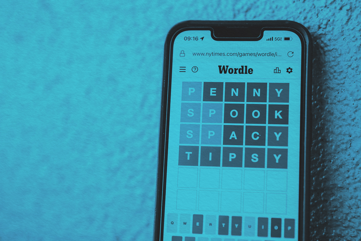 Wordle game on smartphone