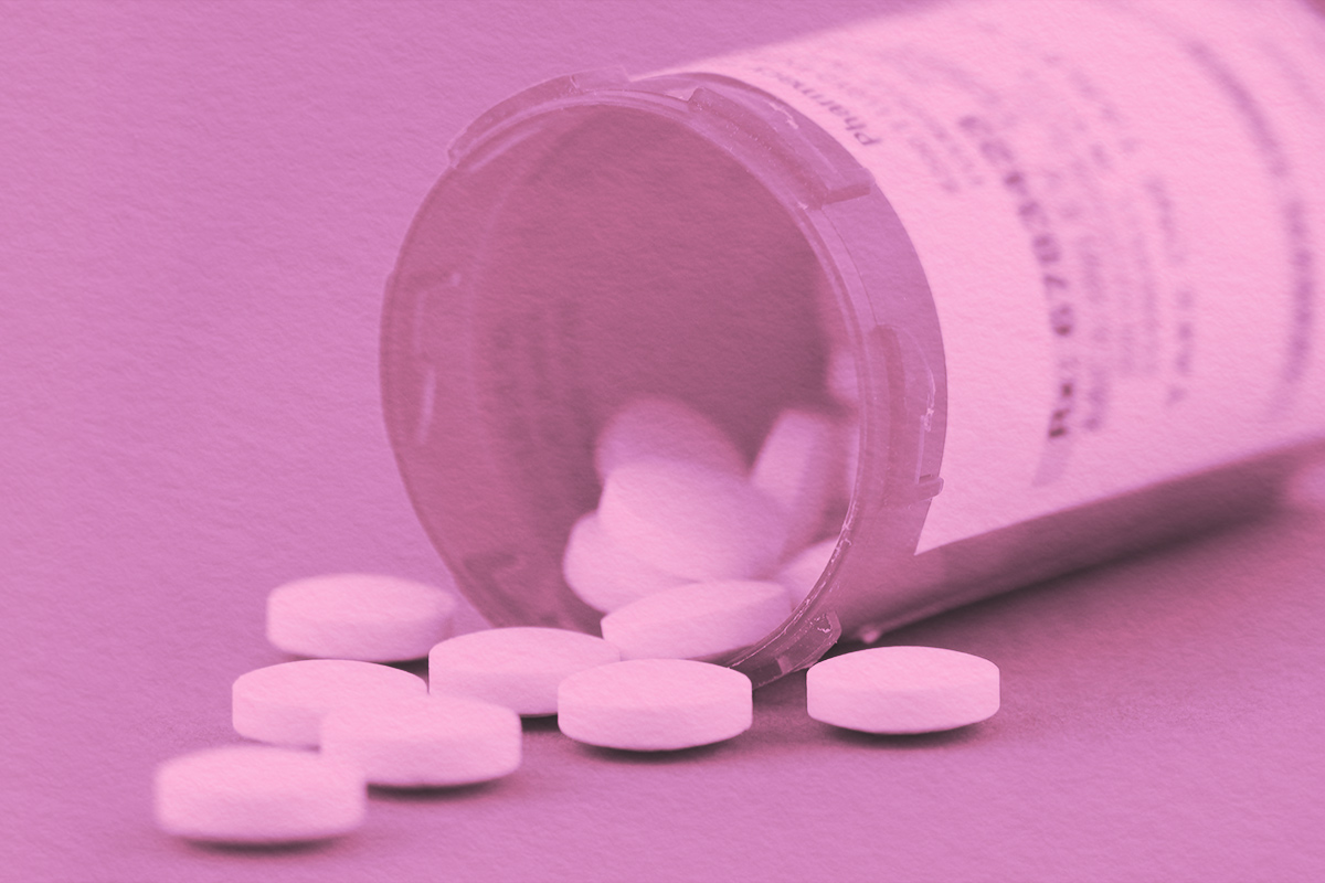 Bottle of opened prescription pill bottle