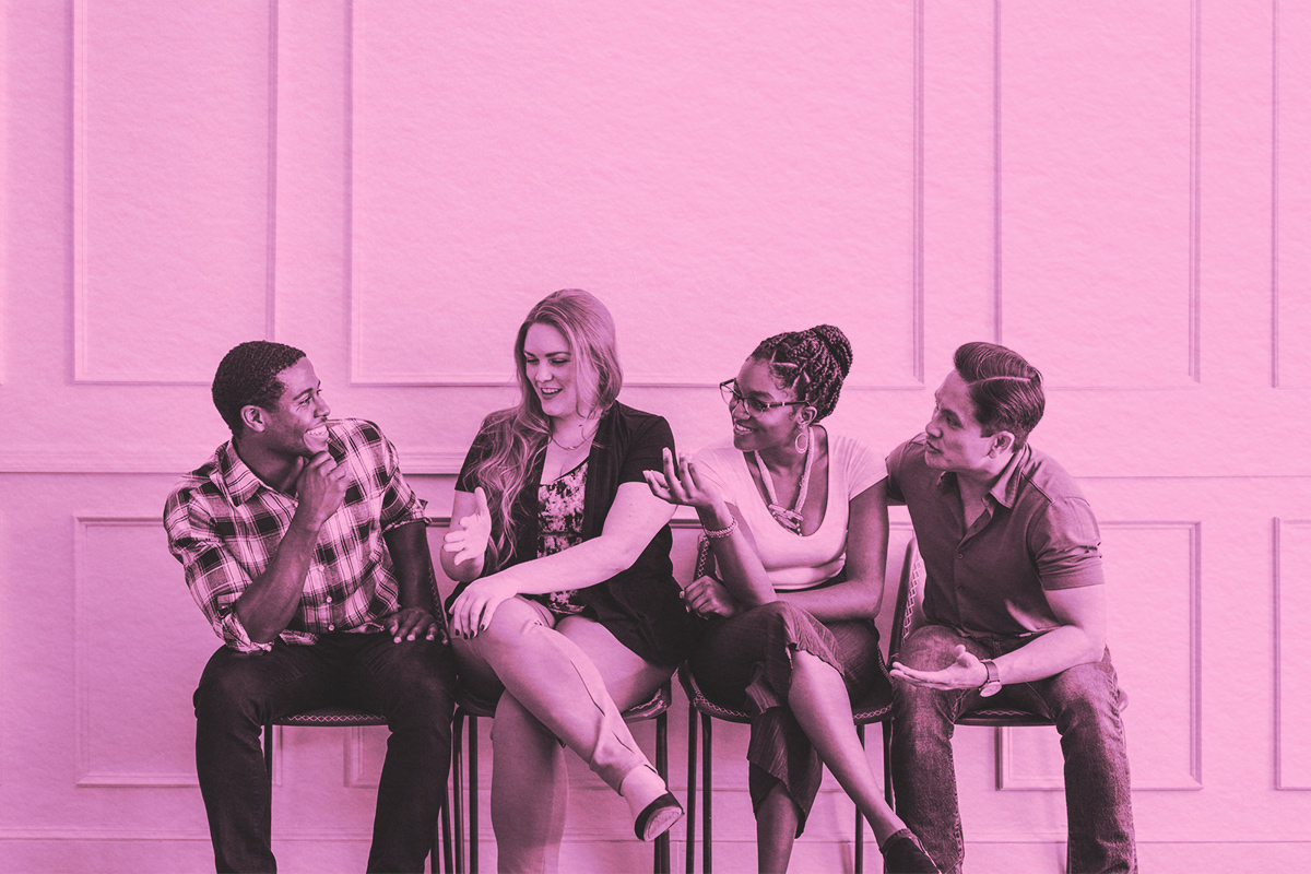 Group of people talking amongst eachother