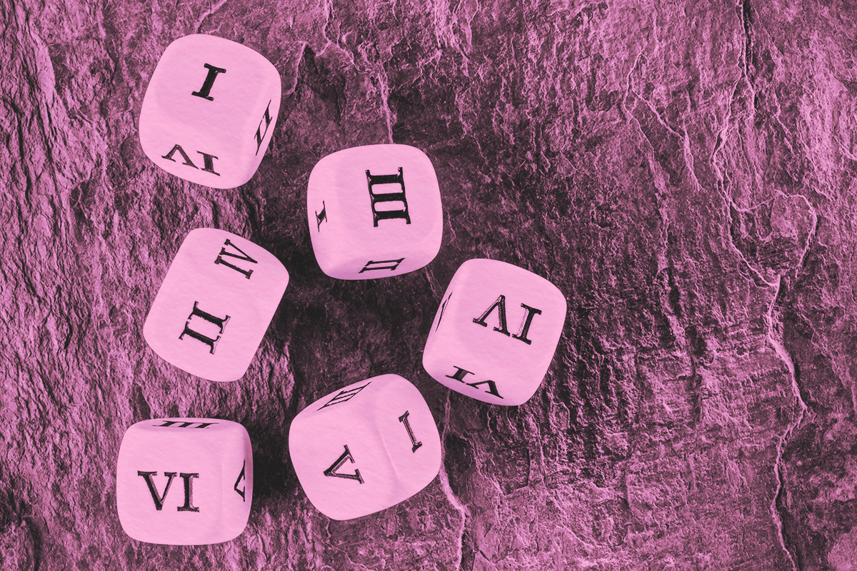 Dice with Roman numerals