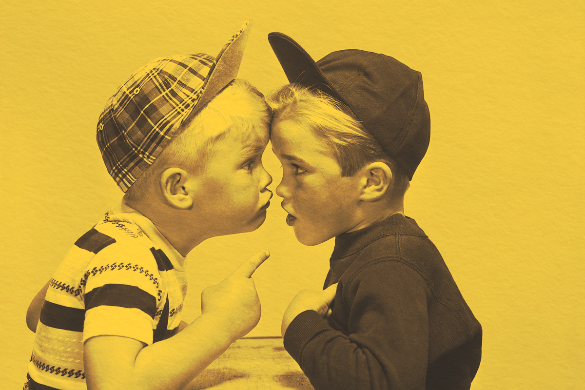 Two kids arguing with one another
