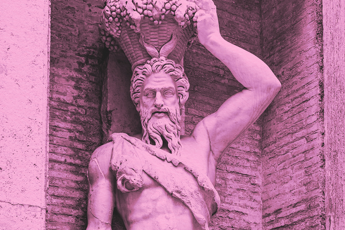 Statue of mythological greek god Pan