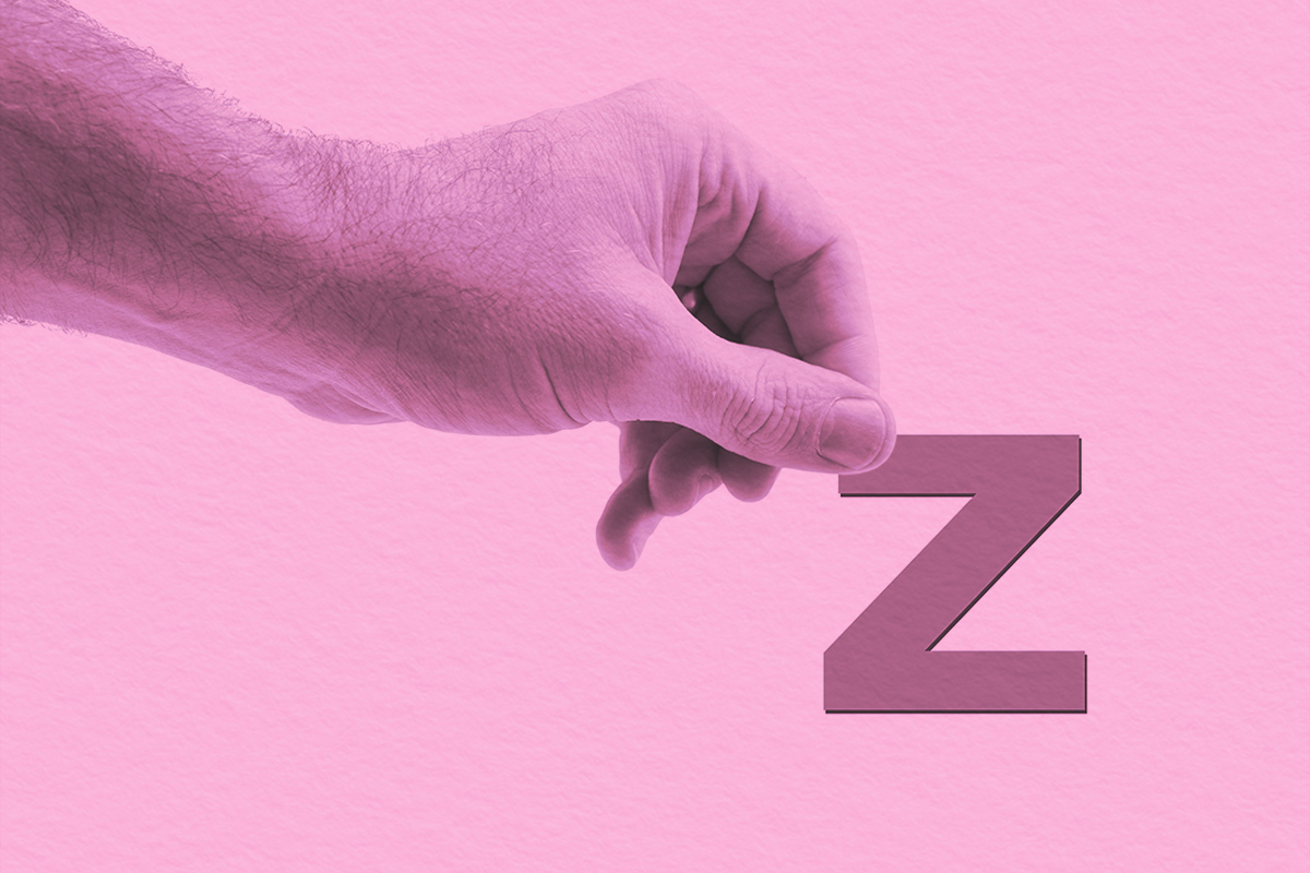 Close-up of the alphabet letter Z