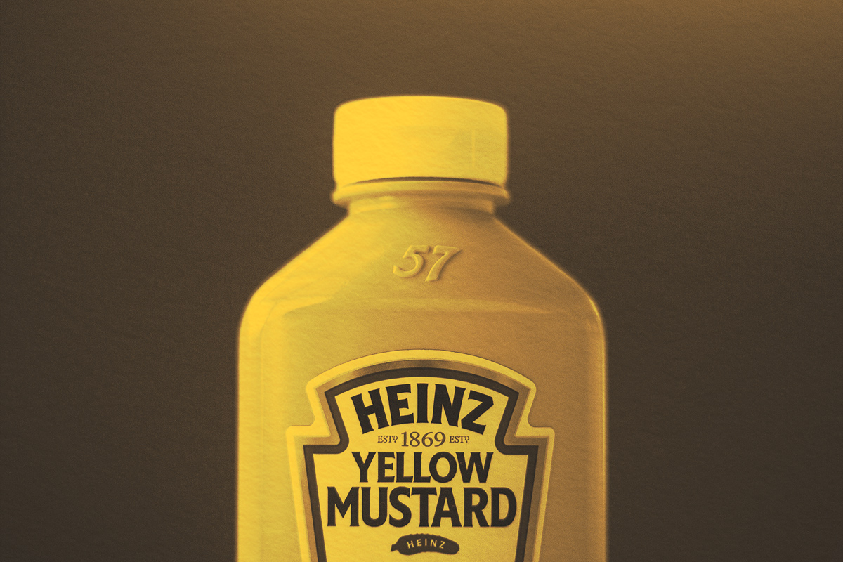 Yellow mustard bottle