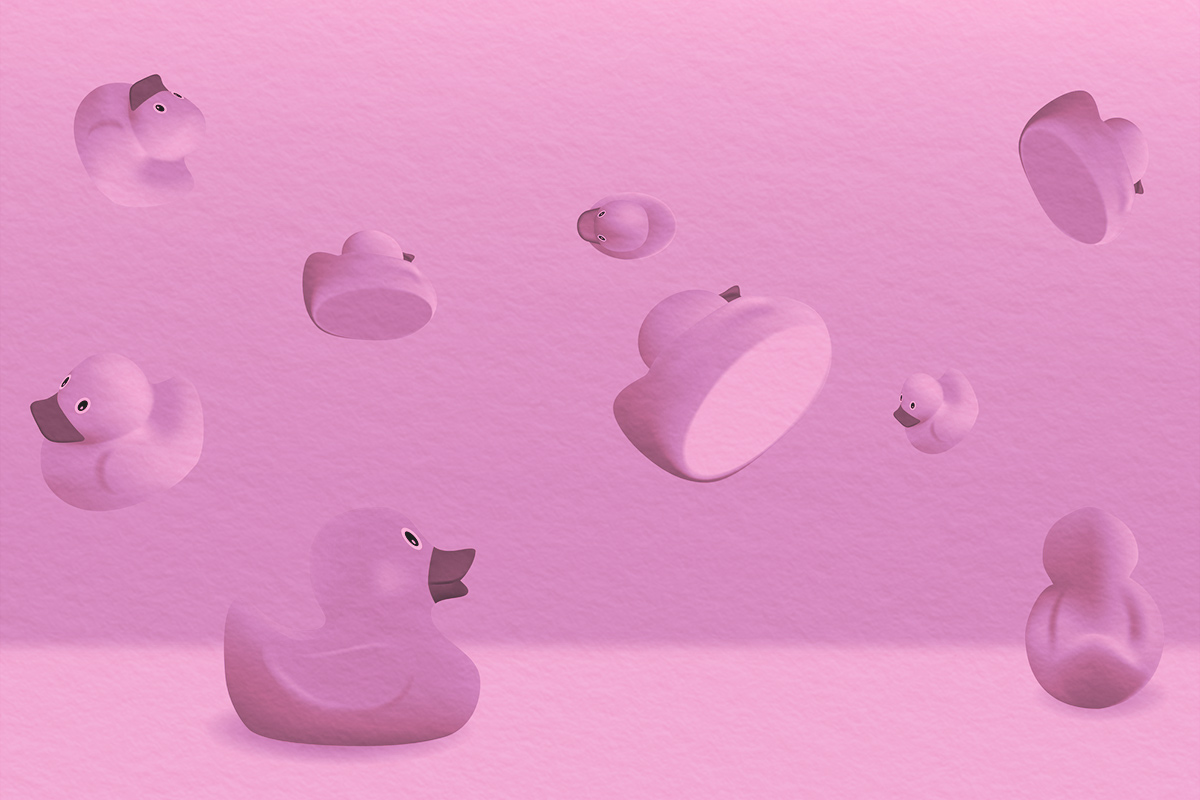 falling rubber ducks