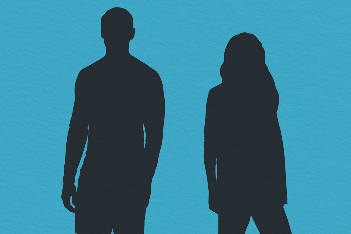 Man and woman silhouette