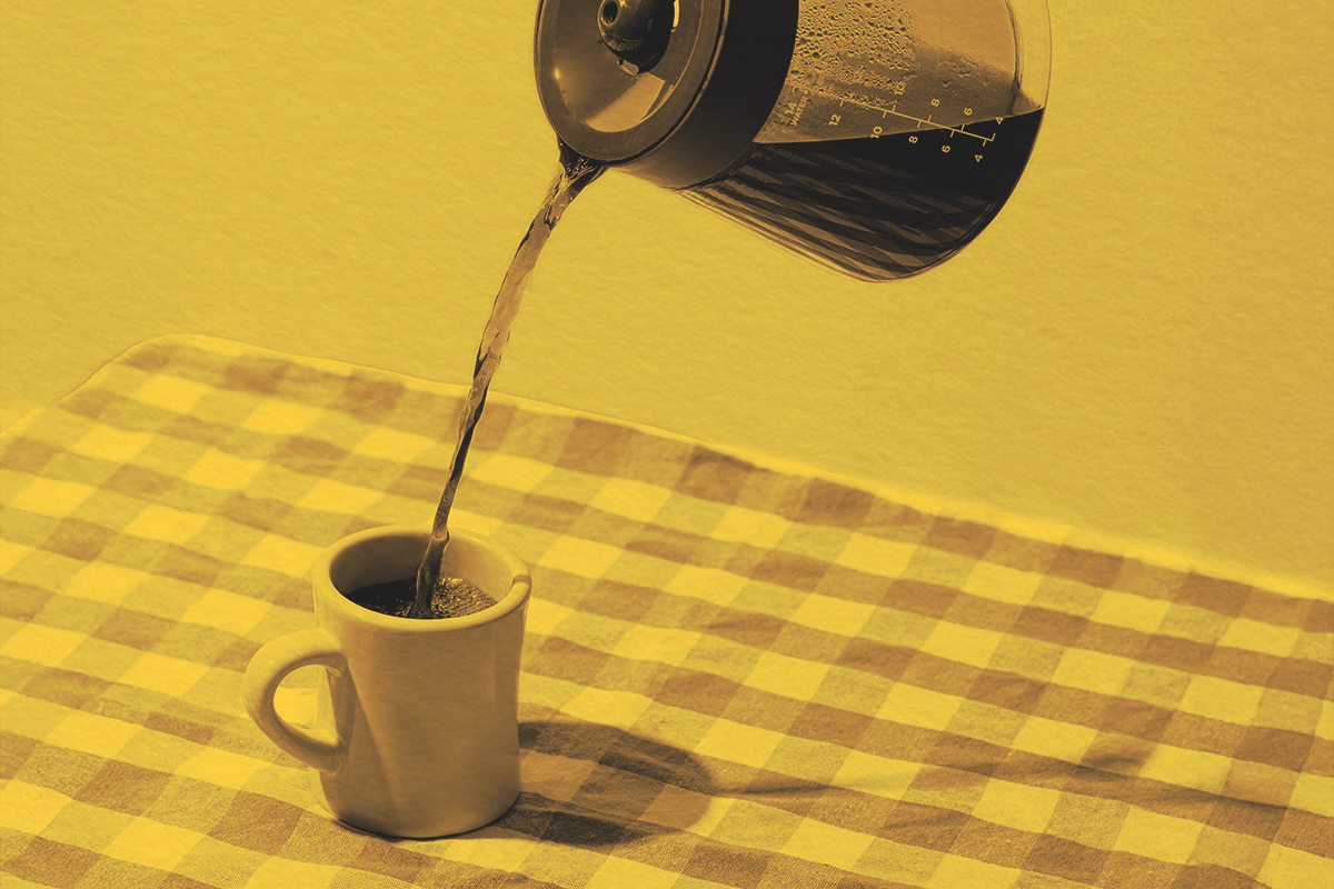 Pouring a cup of coffee