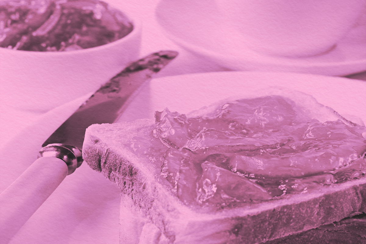 Toast spread with marmalade