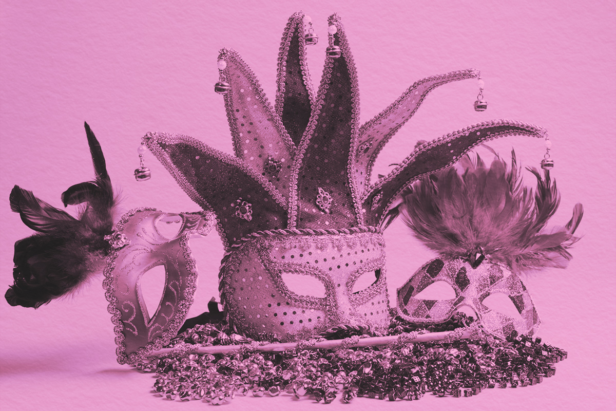 group of mardi gras or carnivale masks