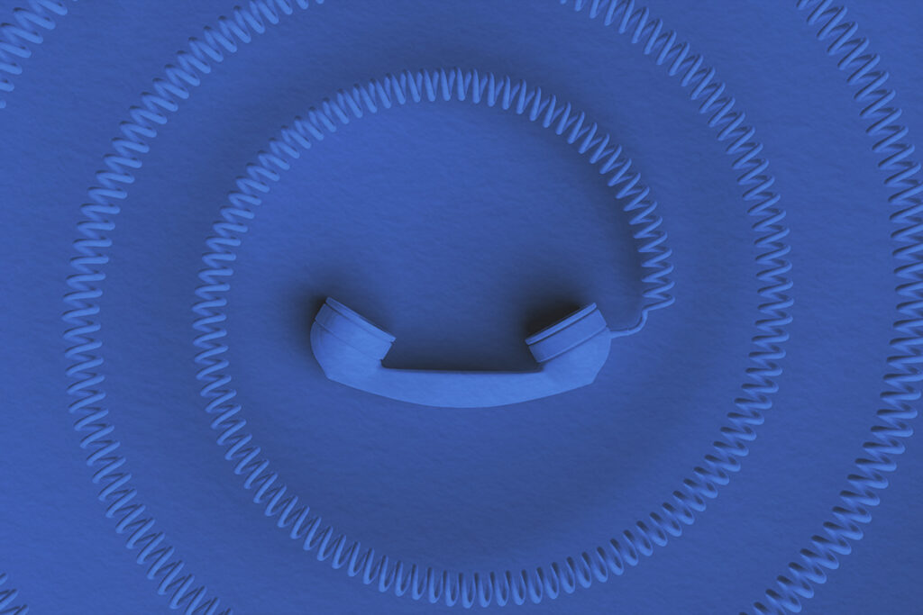 Retro telephone with coiled cord